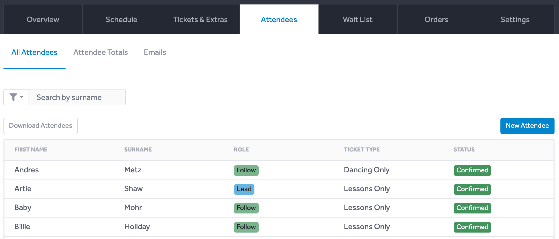 Attendees List