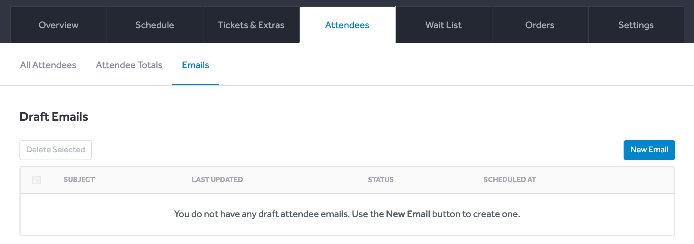Emails Page